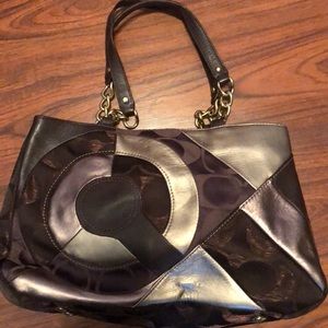 Coach handbag brown/gold